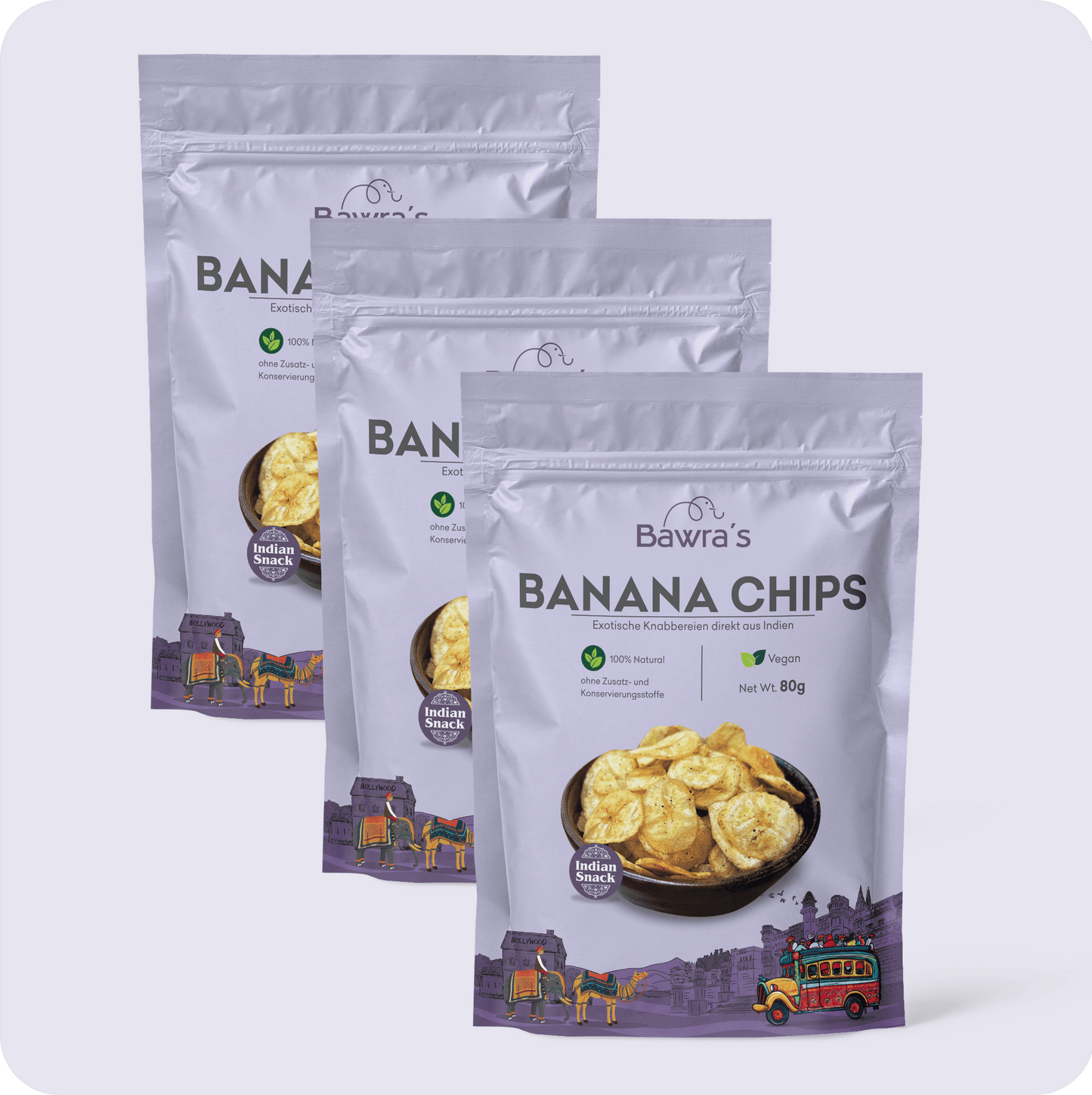 Banana Chips (salzig & würzig) – 3er Pack (vegan)